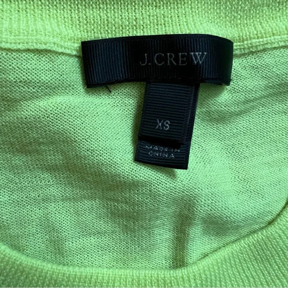 J. Crew neon yellow wool crew neck lightweight sweater size XS